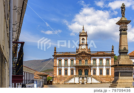 Ouro Preto central square with its historic buildings and monuments Ouro Preto central square with its historic buildings and monuments 79709436