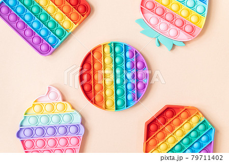 Rainbow Pop It Bubble Sensory Fidget Toy Rainbow Pop It Bubble Sensory Fidget Toy 79711402