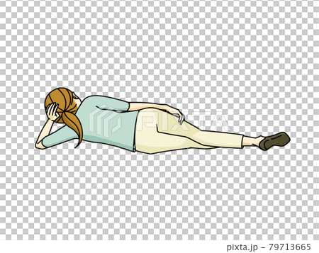 Woman lying on her side 79713665