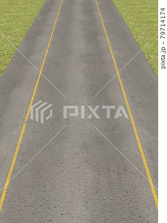 石畳と道路の3DCG素材画像 79714174