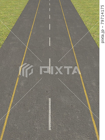 石畳と道路の3DCG素材画像 79714175