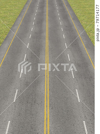 石畳と道路の3dcg素材画像のイラスト素材