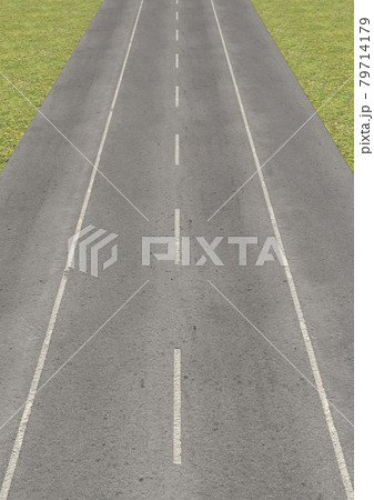 石畳と道路の3dcg素材画像のイラスト素材