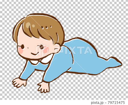 Illustration of a happy baby crawling 79715475