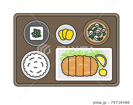 とんかつ定食のイラストのイラスト素材