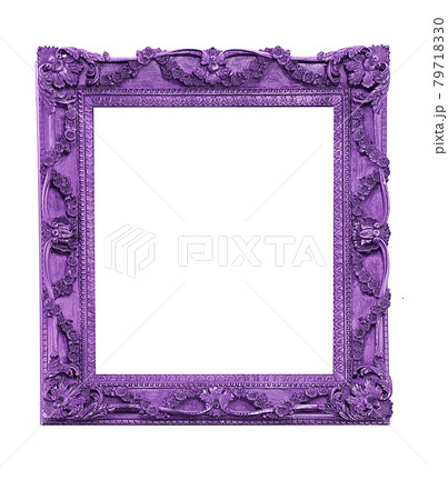Purple vintage picture frame isolated 79718330