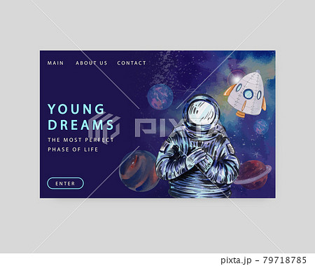 Website template with international youth day concept,watercolor style Website template with international youth day concept,watercolor style 79718785