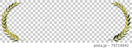 Frame, golden laurel, horizontal, vector illustration, cut-out 79719842