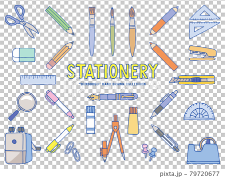 手描きの文房具セット-01 79720677