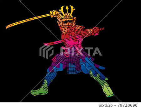 Samurai Warrior with Weapon and Armor Ronin Japanese Soldier Fighter Action Graphic Vector Samurai Warrior with Weapon and Armor Ronin Japanese Soldier Fighter Action Graphic Vector 79720690