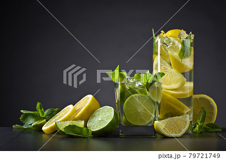 Cocktail with citrus and peppermint. 79721749