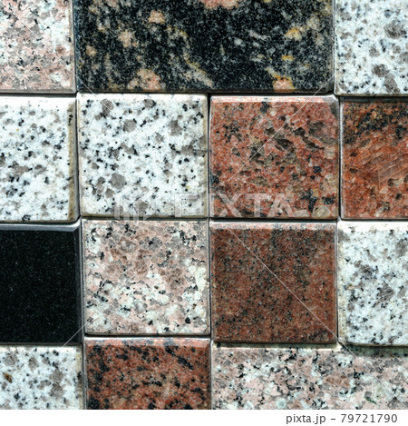 Floor tiles or mosaics consisting of large cubes of black, white and brown color Floor tiles or mosaics consisting of large cubes of black, white and brown color 79721790
