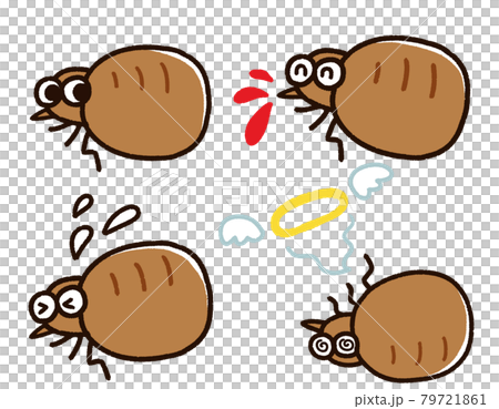 ノミのキャラクターのポーズセットのイラスト素材 ノミのキャラクターのポーズセットのイラスト素材