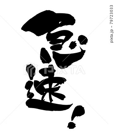 筆文字素材の手書きの【急速】　墨で書いたイラスト文字 79723033