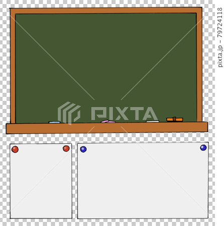 黒板とメモフレームセット アナログイラストのイラスト素材