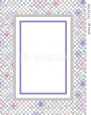 Purple flower pattern frame - Stock Illustration [79724766] - PIXTA