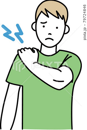 肩こりのイラストのイラスト素材