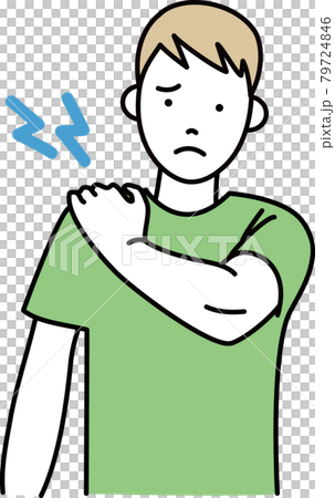 Illustration of stiff shoulders 79724846
