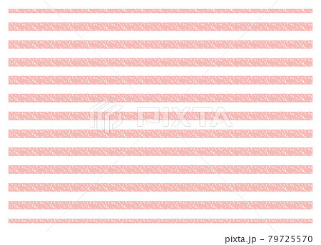 クレヨン ボーダー スウォッチ パターン テクスチャ01 白地 ピンク のイラスト素材