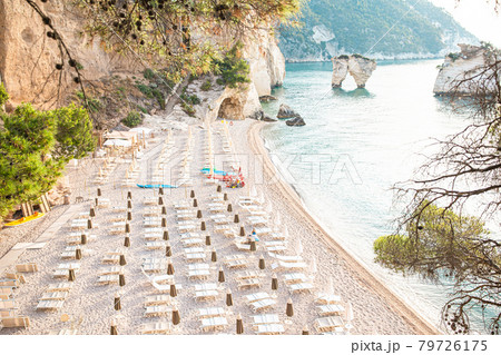 Beautiful beach with clear water in the reserve Gargano 79726175