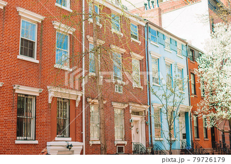 Empty streets in West Village at New York Manhattan, USA Empty streets in West Village at New York Manhattan, USA 79726179
