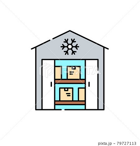 Refrigeration warehouse olor line icon. Pictogram for web page, mobile app 79727113