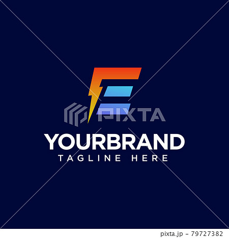 Letter E Logo Design With Lighting. Electric Logo Vector Illustration. Letter E Logo Design With Lighting. Electric Logo Vector Illustration. 79727382