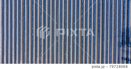 Vertical aerial view of an asparagus field with a foil cover Vertical aerial view of an asparagus field with a foil cover 79728068
