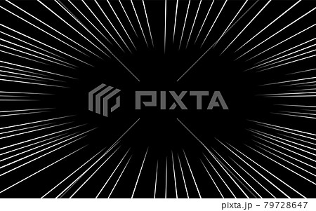 黒地に白の集中線（効果線） 79728647
