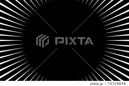 黒地に白の集中線（効果線） 79728648
