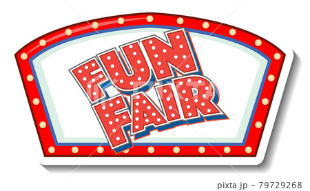 Sticker template with Funfair banner isolated 79729268