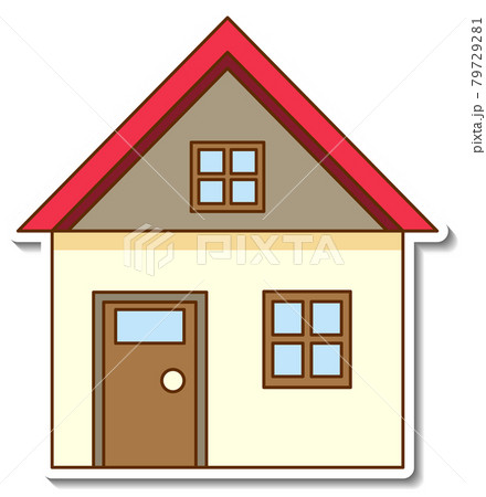 A sticker template with mini house isolated 79729281