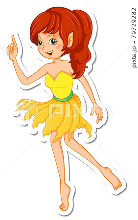 Cute fairy cartoon character sticker 79729282