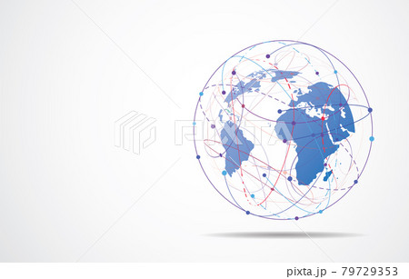 Global network connection. World map point and line composition concept of global business. Vector Illustration 79729353