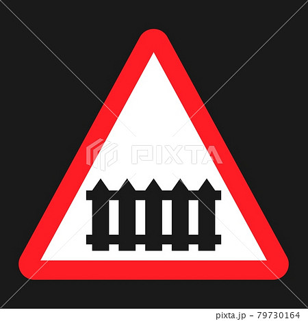 Railroad crossing with barrier sign flat icon 79730164