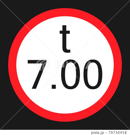 Weight limitation 7 tons sign flat icon Weight limitation 7 tons sign flat icon 79730458