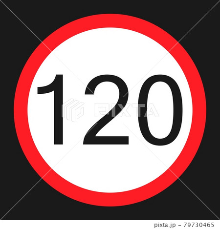 Maximum speed limit 120 sign flat icon Maximum speed limit 120 sign flat icon 79730465