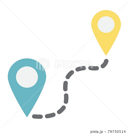 Distance flat icon, navigation route, map pointer 79730514