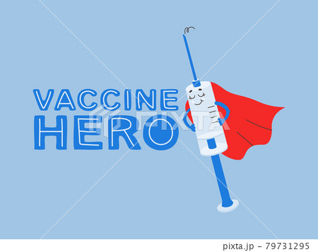 Cartoon Syringe With Vaccine Illustration And のイラスト素材