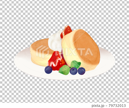 スフレパンケーキ - いちごとブルーベリーのトッピング スフレパンケーキ - いちごとブルーベリーのトッピング 79732013