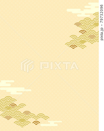 波の和風背景 波の和風背景 79732096