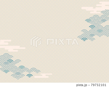 モダンな波模様の和風背景 79732101