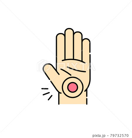Carpal tunnel syndrome CTS olor line icon. Computer-induced medical problem. Pictogram for web page, mobile app, promo. 79732570