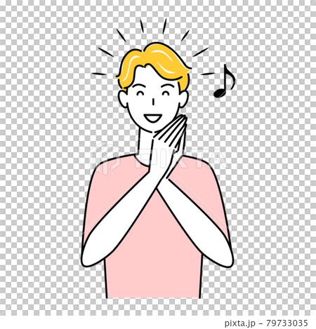 様々なヘアケア対策を施した結果に満足し喜んでいる笑顔の可愛い男性 イラスト シンプル ベクター 様々なヘアケア対策を施した結果に満足し喜んでいる笑顔の可愛い男性 イラスト シンプル ベクター 79733035