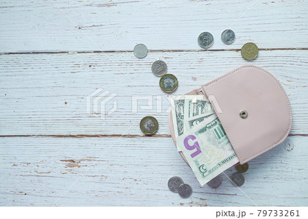 100 dollar cash in leather on pink background 100 dollar cash in leather on pink background 79733261
