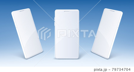 White mobile phone, smartphone mockup 79734704