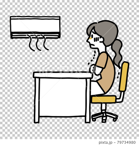 A woman who is cold because the cooler at work is too effective 79734980