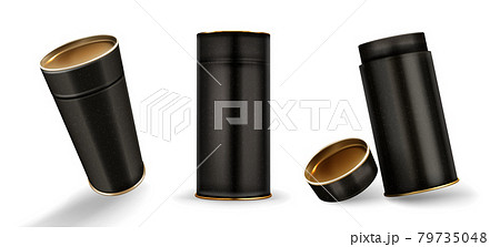 Kraft tube boxes mockup, closed and open pack Kraft tube boxes mockup, closed and open pack 79735048