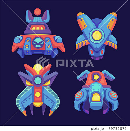 Alien space ships, ufo rockets, fantasy shuttles 79735075