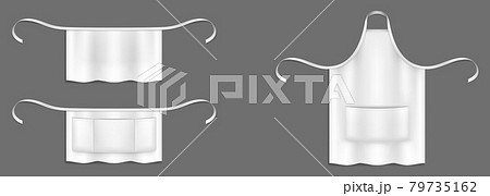 Chef aprons, white cook uniform 3d vector mockup 79735162
